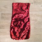 HOLIDAY Red SEQUIN DRESS Bodycon Tube Mini Christmas Club Party