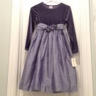 Peaches & Cream 100% Silk BLUE VELVET FORMAL LONG DRESS NWT