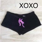 XOXO PLUSH BLACK SLEEP SHORTS M Pajama PJ Bootie Shorts Sleepware