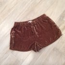 Broadway & Broome MADEWELL Brown CRUSHED VELVET SHORTS