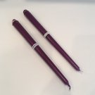 WHITE RING PURPLE CANDLES SET Taper Long