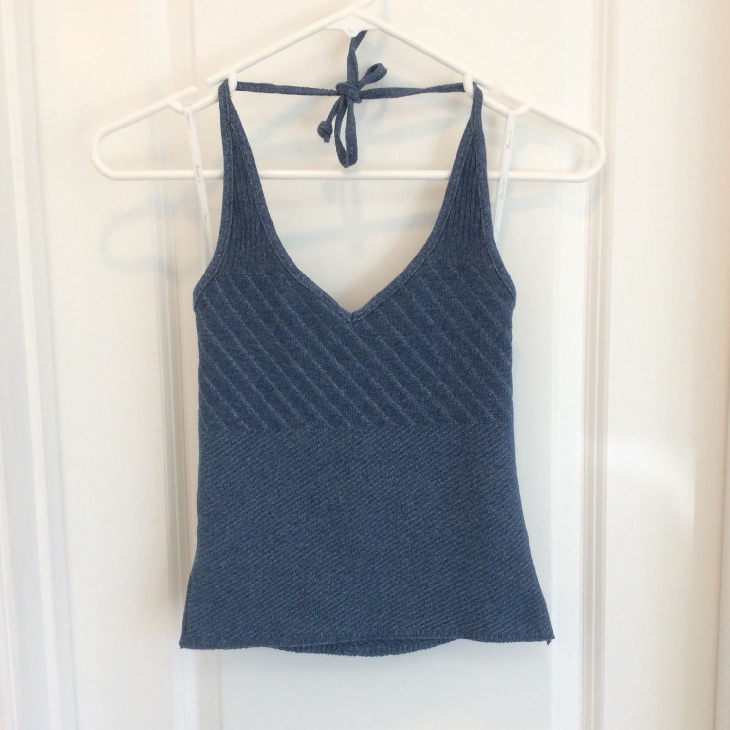 beach knit halter blue multi