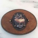 Leather Suede MOOSE BELT BUCKLE JULIE KSUPNIK Artists Impressions NIB