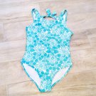 VTG GAP BLUE FLORAL WHITE SWIMSUIT Girls 10