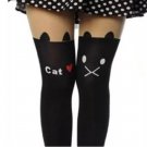 CAT NYLON TIGHTS Black:/Nude NIP Halloween