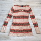 STRIPED SWEATER DRESS Biege / Rust Mini or Top