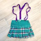 Green PLAID SKIRT w SUSPENDERS 7