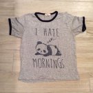 Tres Bien I HATE MORNINGS GREY PANDA TEE M