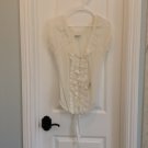 A&F Abercrombie RUFFLE TOP BLOUSE WHT L