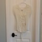 A&F Abercrombie RUFFLE TOP BLOUSE WHT L