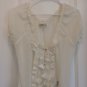 A&F Abercrombie RUFFLE TOP BLOUSE WHT L