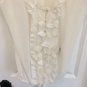 A&F Abercrombie RUFFLE TOP BLOUSE WHT L
