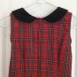VTG RED PLAID PeterPan COLLAR DRESS Lolita schoolgirl XS Vintage
