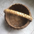 Vintage LARGE KNITTING BASKET Rattan