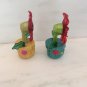 RETRO Windup SMILEY FLOWER POTS SET wind up toy