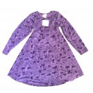 VTG Velvet PURPLE FLORAL DRESS Girls L Holiday Dress