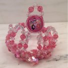 VTG Pink DISNEY PRINCESSES TIARA Bead CROWN Costume accessory HALLOWEEN DRESSUP