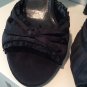 DELICIOUS Ruffle Peep Toe BLACK HEELS 8 Shoes Pumps