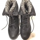 Wooly Combat Boots sz 7 Black Booties LACE UP BOOTS