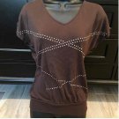 EXPRESS Brown Studded top XS
