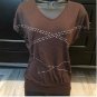 EXPRESS Brown Studded top XS