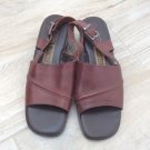 Leather Collection VTG Brown LEATHER SLINGBACK SANDALS sz 6 Vintage Shoes
