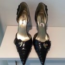DollHouse POINTY TOE HEELS Black 8 Vegan Patent Leather Shoes pumps