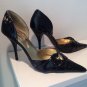 DollHouse POINTY TOE HEELS Black 8 Vegan Patent Leather Shoes pumps