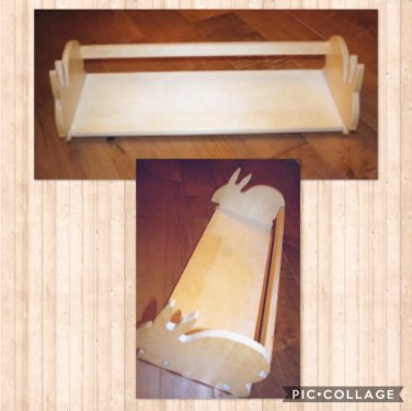 2pc BUNNY CUTOUT Wood WALL SHELF SET