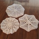 Hand Knitted WHITE DOILEYS Table Decor