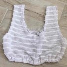 VTG Ruffle WHITE CROP TOP O/S NEW
