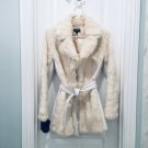 VTG Bebe WHITE FUR COAT JACKET XS