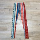 VTG Print PAISLEY LEGGINGS NWT Blue or orange Patchwork design