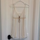 Andree Blue BOHO LACE CREPE BEIGE MINI DRESS S Festival Hippie Renaissance