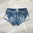 MUDD DENIM LACE JEAN SHORTS Sz 1