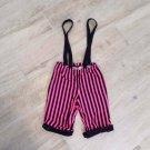 Pink Black PANTALOONS SUSPENDERS Costume S