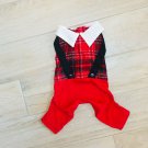 pet DOG PLAID OUTFIT S