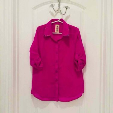 faded Glory HOT PINK BLOUSE Girls 7/8