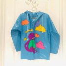 VTG BARNEY RAINCOAT Blue Lyons Group 1992 Girls