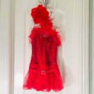 Weissman RED SEQUIN DANCE COSTUME DRESS