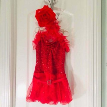Weissman RED SEQUIN DANCE COSTUME DRESS