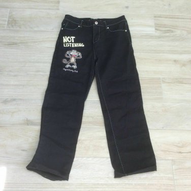 VTG Bobby Jack BLACK DENM JEANS L Girls