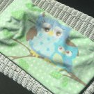 Plush OWL BABY CHANGING PAD COVER Mint Green