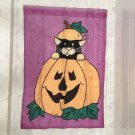 VTG Halloween Pumpkin Cat Flag
