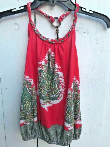 Epic Threads PAISLEY HALTER TANK TOP M Girls