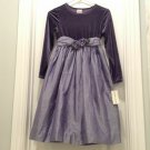 Peaches & Cream 100% Silk BLUE VELVET FORMAL LONG DRESS NWT Girls 10