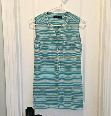 APT 9 Blue stripe Sheer Blouse M