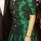 VTG Emerald Green GOWN Dress Prom Bridesmaid sz small 2pc