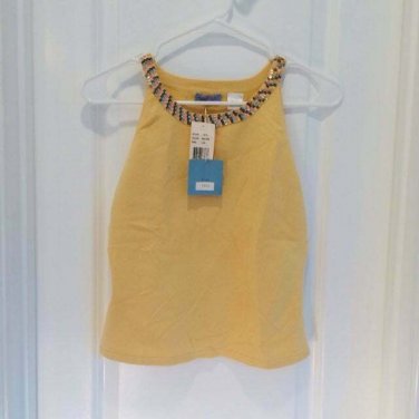 ACROBAT Yellow Silk Knit Top L NWT Orig $116