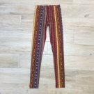 VTG Print PAISLEY LEGGINGS NWT Red Patchwork Design Pants